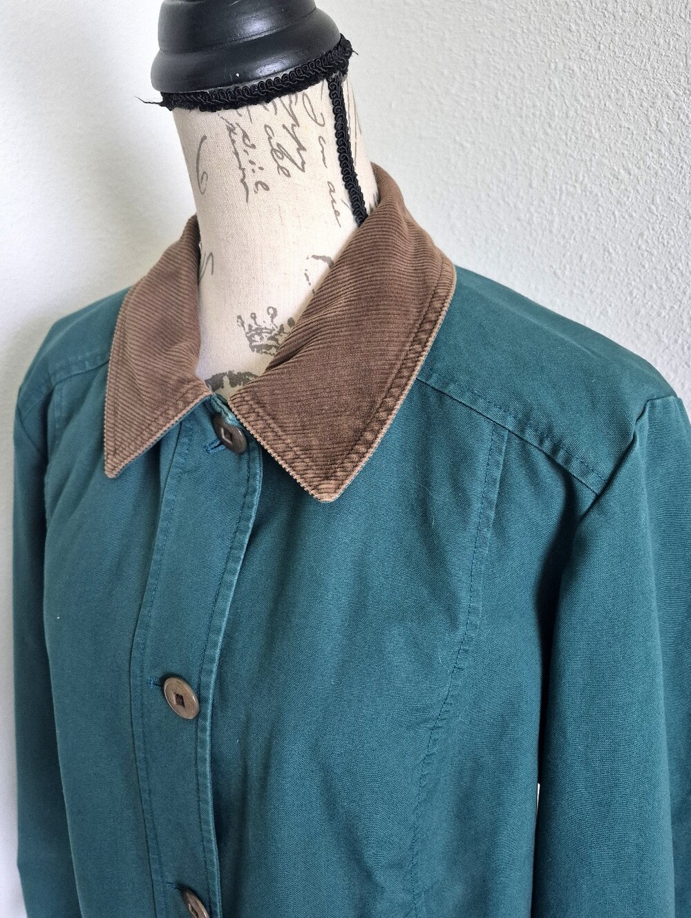 LL Bean Womens Adirondack Plaid Flannel-Lined Barn Coat M Green Chore Jacket - Picture 11 of 16